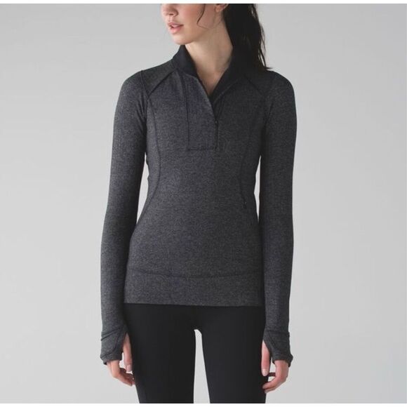 Lululemon Think Fast Heathered Herringbone Pullover Lightweight Zip Up Jacket - Picture 2 of 5